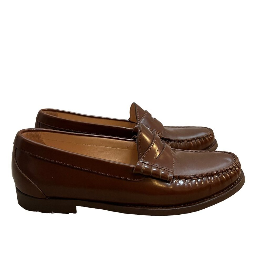 J. Crew Winona Penny Loafer Womens Size 9 Brown Spazzolato Leather Academia